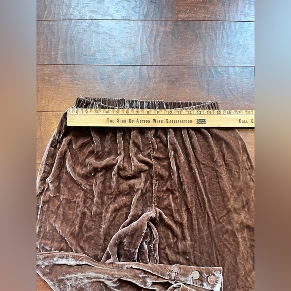 James Reilly Brown Pill On velvet wide Let Boho Button bottom Pants READ BELOW - Picture 5 of 8